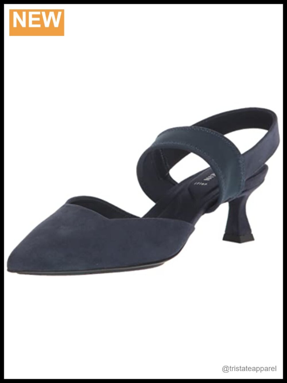 Anne Klein Imani Slingback Kitten Heel Pumps Pointed Toe Faux Leather